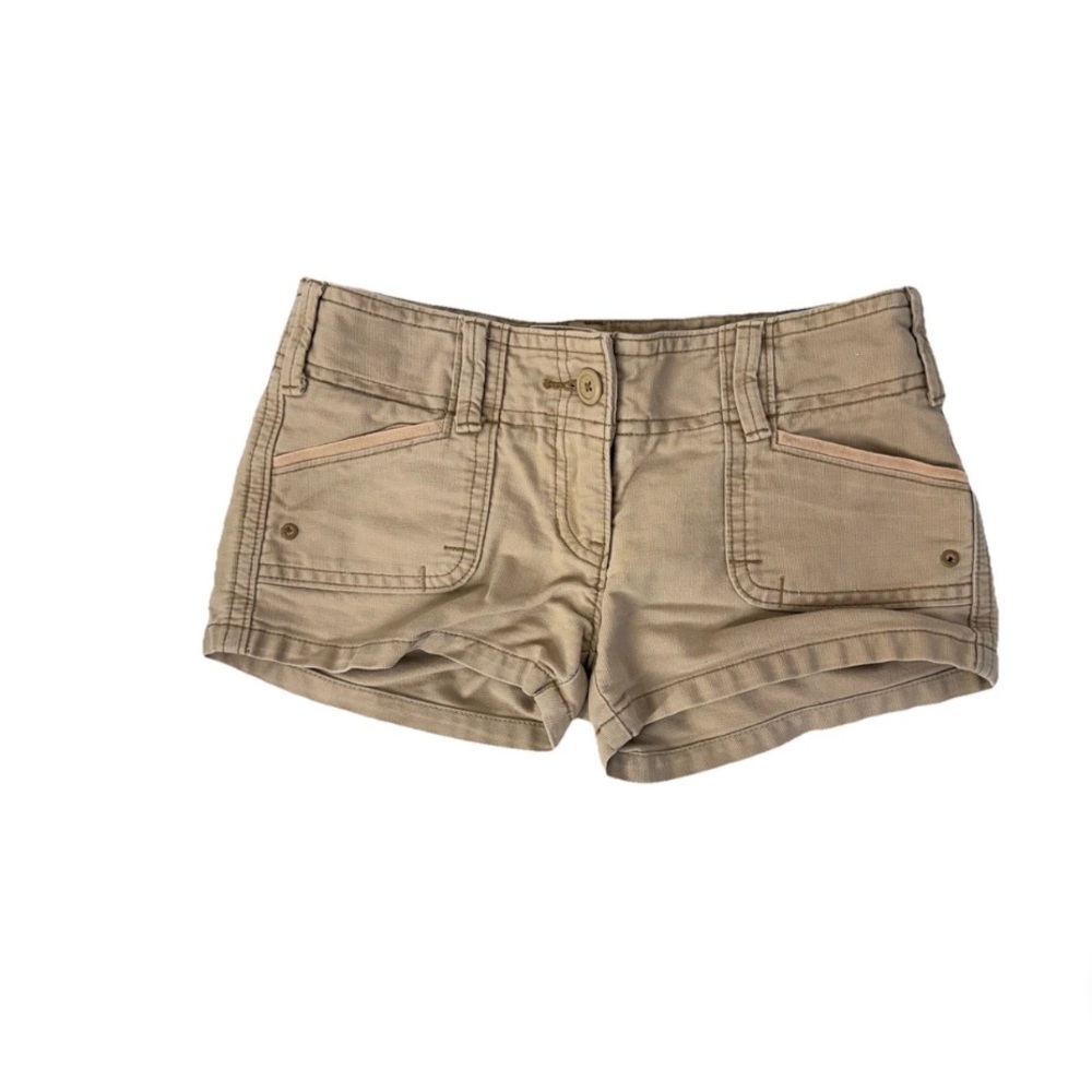 Hollister Y2K Vintage Micro Mini Short Shorts Khaki Sz 0
